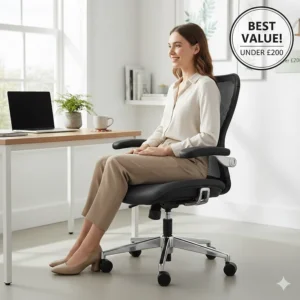 An affordable mesh office chair with adjustable lumbar support under 200 pounds for home workers.