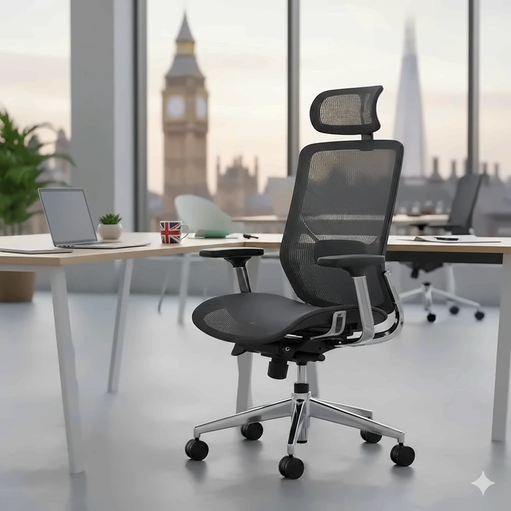 A professional comparison diagram showing the superior heat dissipation of a full mesh office chair versus a standard leather chair, ideal for staying cool in a hot office. full mesh office chair for hot office