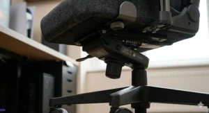 A premium real-leather gaming chair in black, suitable for both intensive gaming and professional office work.