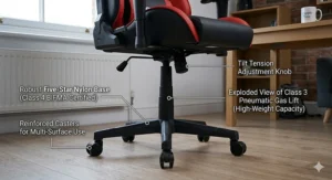 A 4K photorealistic photograph showing pink and grey aesthetic gaming chair variants, highlighting stylish colour options for UK gamers.