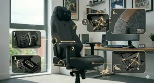Comparison graphic showing the build quality and mechanical differences in gaming chairs at the £500 price point.