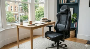 A robust silent office chair featuring additional lumbar support for long working sessions.