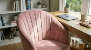 Premium tan faux leather office chair with a minimalist aesthetic, frequently seen in UK interior design feeds.