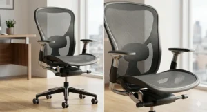 A stylish, breathable mesh office chair perfect for staying cool in UK home office environments.
