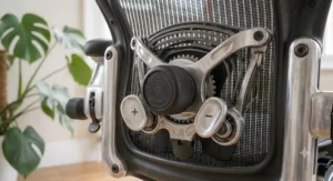 A stylish, supportive office chair integrated into a modern home office space in the UK.