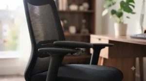High-quality breathable mesh back office chair with adjustable flip-up armrests.