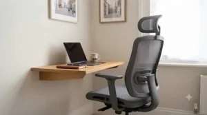 Compact, supportive home office chair ideal for hybrid working during pregnancy.