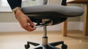Smooth gas lift mechanism for easy seat height adjustment in an office setting.