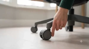 Smooth-swivel office chair offering easy mobility and accessibility for expectant mothers in the workplace.