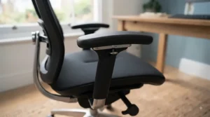 Multi-adjustable armrests on a robust big and tall office chair for personalised arm placement.