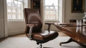 Premium leather executive standard height office chair designed for professional UK boardrooms.