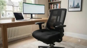 Extra-wide cushioned seat and high backrest providing spacious support for larger frames.