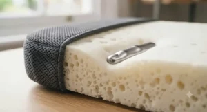Cutaway view of high-density memory foam demonstrating pressure-relieving slow-rebound properties.