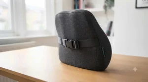 Adjustable secure straps on the back support cushion ensuring a tight fit on any office chair.