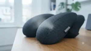Breathable mesh neck cushion attachment designed to keep cool during long working hours