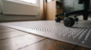 Underside view of a non-slip chair mat for gaming chair designed to stay firmly in place